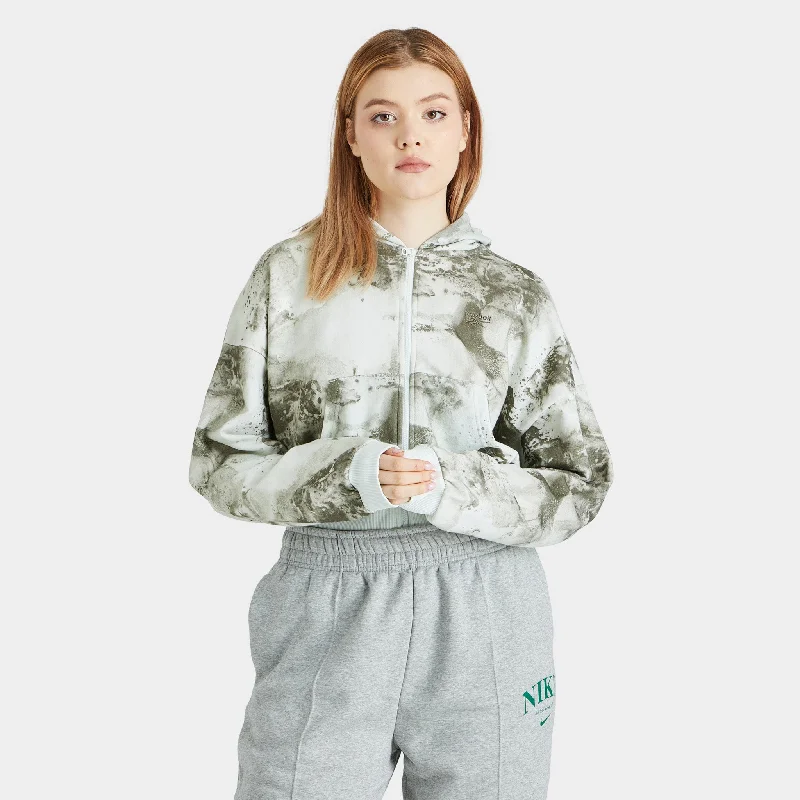 Reebok Women's Classic Cloud Splatter Full Zip Hoodie / Light Sage