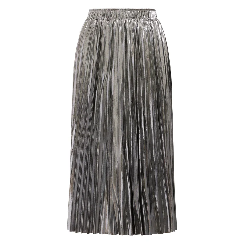 Silver Pleated Skirt