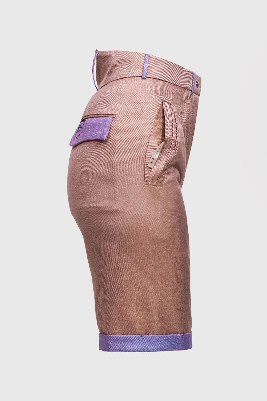 No Expectations Knee-Length Shorts- Light Cinnamon