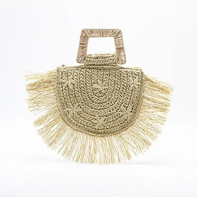 Fashion Tassel Woven Straw Bag