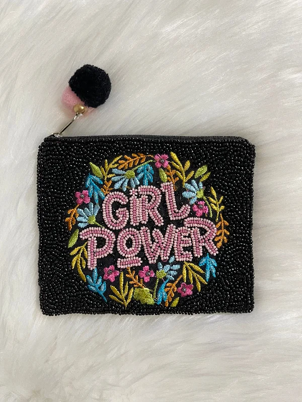 Girl Power Seed Bead Coin Bag