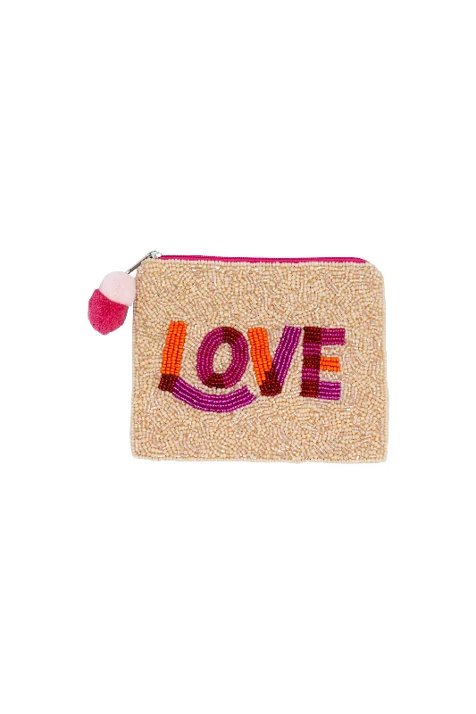 Love Beaded Pouch