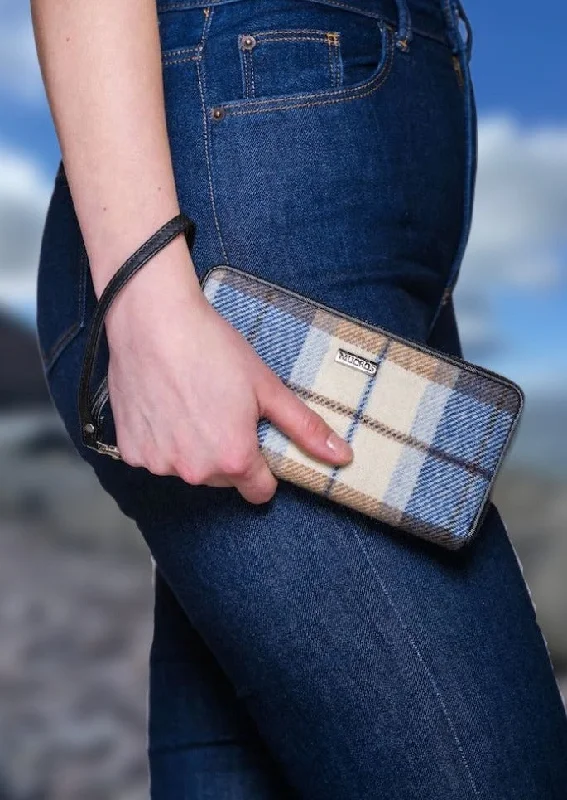 Mucros Tweed Wallet | Blue Check