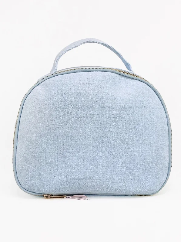 Terry Cloth Train Case Blue